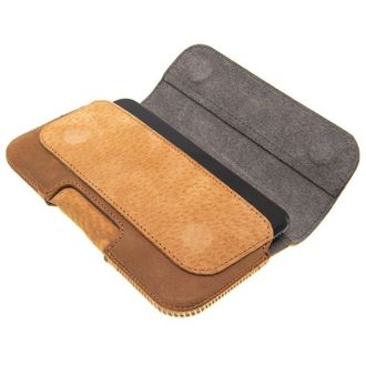 Fixed Posh horizontálne kožené puzdro s klipom, veľkosť 5XL+, hnedé