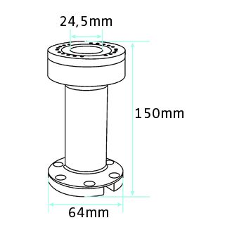 Brodit montážny podstavec 6" so vstupom pre kabeláž, výška 150 mm, 4x4 AMPS