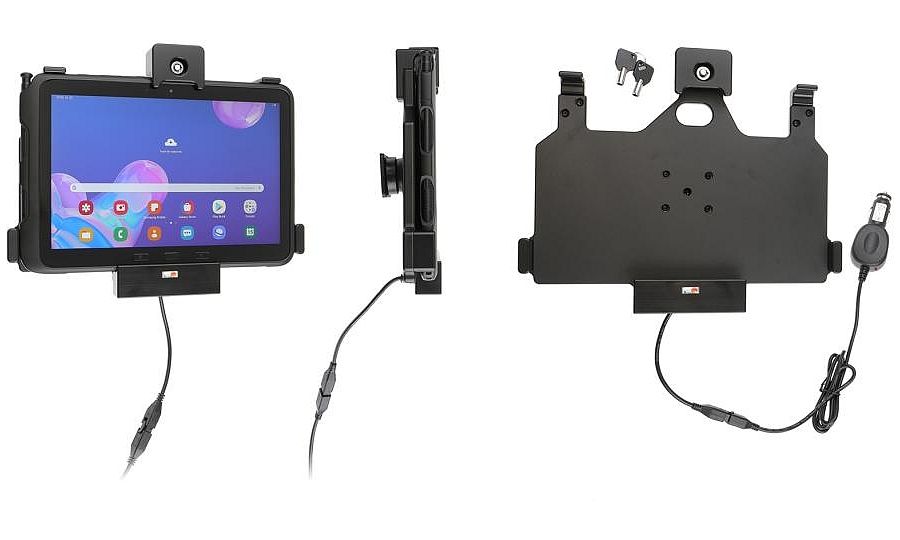 Brodit držiak do auta na Samsung Galaxy Tab Active Pro T540/T545/T547/T547U, so zámkom, cig. nabíjanie