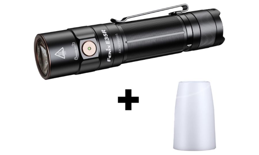 Baterka Fenix E35R + biely difúzor Fenix AOD-S V2.0