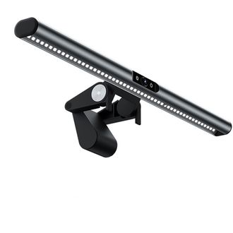 Mobilly S1CAM LED svetlo na kancelársky monitor s webovou kamerou a mikrofónom, čierne