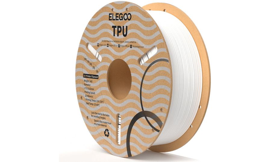 ELEGOO TPU -1.75mm-1KG-Cardboard Spool-White
