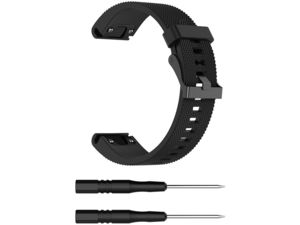 Mobilný remienok pre Garmin Fenix 5S, 5S Plus, 6S, 6S Pro, 20 mm, silikónový, čierny
