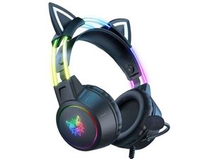 Mobilly PrimeGear CAT, herné slúchadlá s mikrofónom, LED, do uší, čierne