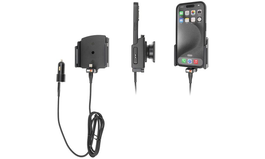 Brodit držiak pre iPhone 16 Pro/iPhone 16/iPhone 15/Pro, nastaviteľný, hmotnosť 8-12, s nabíjaním CL/USB-C