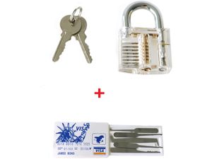 Mobilly lockpick transparentný tréningový visiaci zámok + DARČEKOVÁ KARTA s pružinami