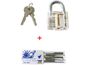 Mobilly lockpick transparentný tréningový visiaci zámok + DARČEKOVÁ KARTA s pružinami