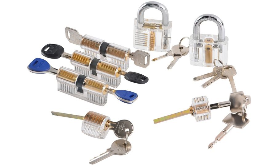 LockPick set 7x transparentný tréningový zámok