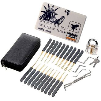 Mobilly lockpick 30v1 sada s priehľadným tréningovým zámkom