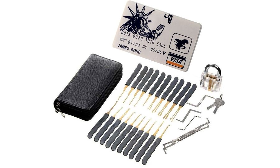 Mobilly lockpick 30v1 sada s priehľadným tréningovým zámkom