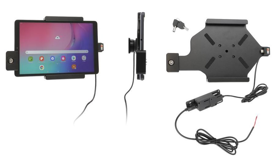 Brodit držiak do auta na Samsung Galaxy Tab A 10.1 (2019), bez puzdra, so skrytým nabíjaním, zámok