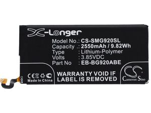 Batéria pre Samsung Galaxy S6, Samsung Galaxy S6 Duos (napr. Samsung EB-BG920ABE), 2550 mAh