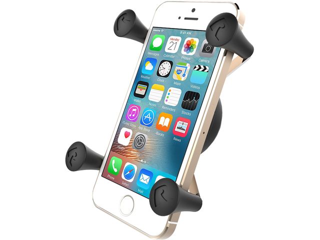 obsah balenia RAM Mounts univerzálny držiak mobilného telefónu na bicykel na riadidlá do Ø 60 mm, X-Grip, pogumovaný pásik, montáž RAP-SB-187-UN7U
