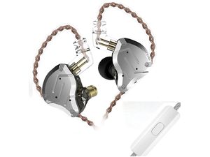 KZ ZS10 PRO, HiFi slúchadlá s mikrofónom, strieborné