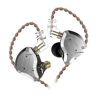 KZ ZS10 PRO, HiFi slúchadlá s mikrofónom, strieborné