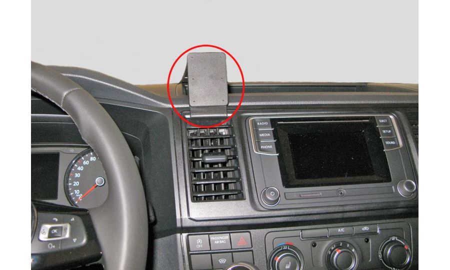 Brodit ProClip Volkswagen Caravelle/T6 Transporter/Pickup 16-20 (len priehradka bez veka), na stred