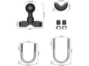 VINmounts objímka pre priemer 13-32 mm, s 1" čapom