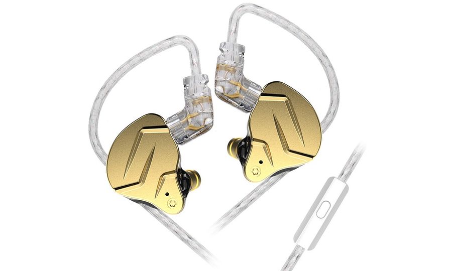KZ ZSN PRO X, slúchadlá s mikrofónom, zlaté