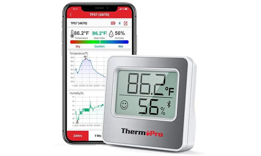 ThermoPro vnútorný digitálny Bluetooth vlhkomer a teplomer TP-357