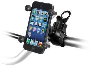 RAM Mounts univerzálny držiak mobilného telefónu na bicykel na riadidlá do Ø 60 mm, X-Grip, pogumovaný pásik, montáž RAP-SB-187-UN7U