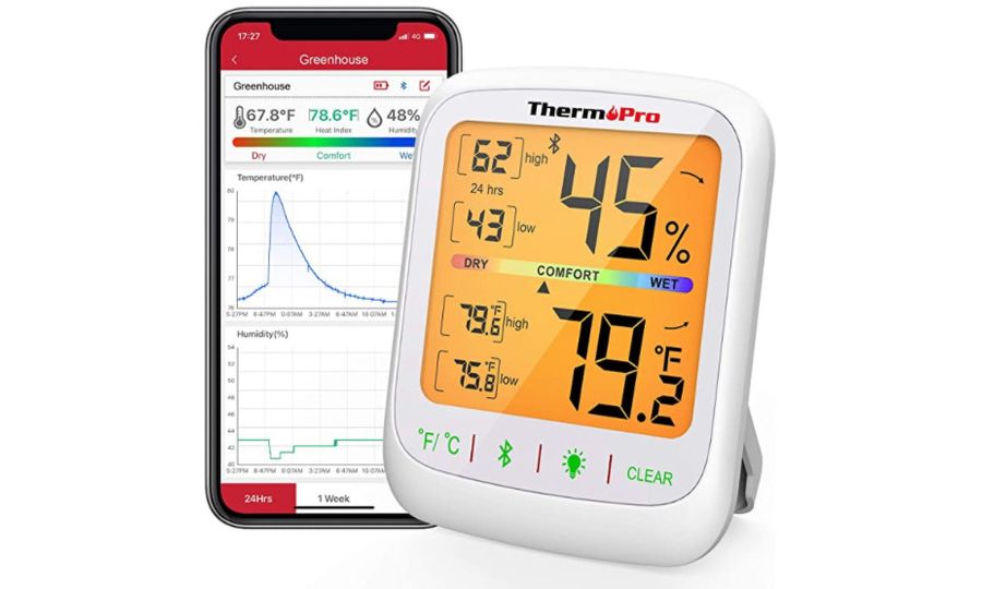 ThermoPro vnútorný digitálny Bluetooth teplomer s meraním vlhkosti TP-359