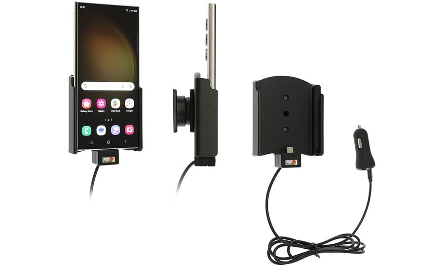 Brodit držiak do auta pre Samsung Galaxy S23 Ultra, bez puzdra, s CL/USB nabíjaním