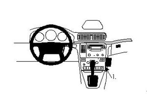 Brodit ProClip montážna konzola pre Volvo S80 99-06, na stred vpravo