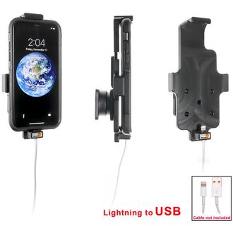 Brodit držiak na Apple iPhone Xs/X v puzdre, s istením, s priechodkou pre orig. Lightning kábel