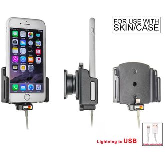 Brodit držiak pre Apple iPhone SE 2020/Xs/X/8/7/6S v puzdre, s priechodkou pre USB-Lightning kábel