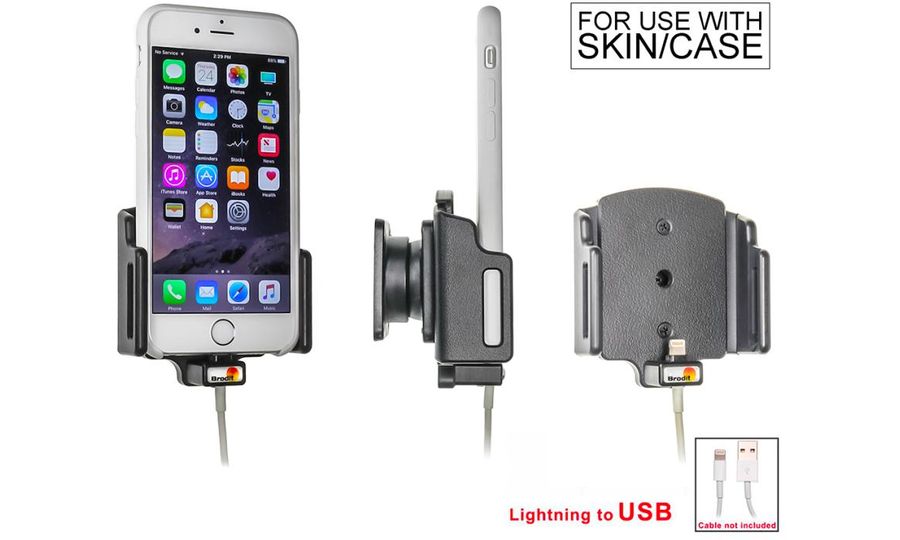 Brodit držiak pre Apple iPhone SE 2020/Xs/X/8/7/6S v puzdre, s priechodkou pre USB-Lightning kábel