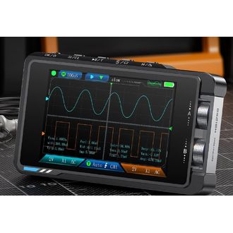 FNIRSI DS215H ručný digitálny osciloskop a generátor signálov 2v1, dvojkanálový, 50 MHz, 250 MS/s
