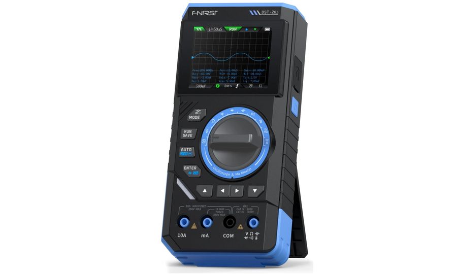 FNIRSI DST-201 Ručný digitálny multimeter, osciloskop a generátor signálov 3v1, 1 MHz, 5 MSa/s