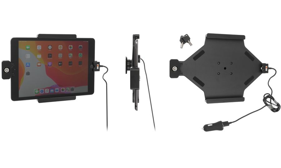 Brodit držiak do auta pre Apple iPad 10.2 (7/8/9) bez puzdra, s nabíjaním z CL/USB, zámok