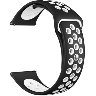 Univerzálny náhradný perforovaný remienok, 22 mm, čierny/biely