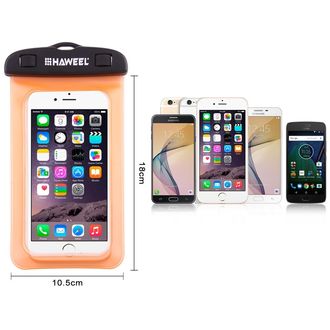 Vodotesné puzdro na mobilný telefón HAWEEL, oranžové