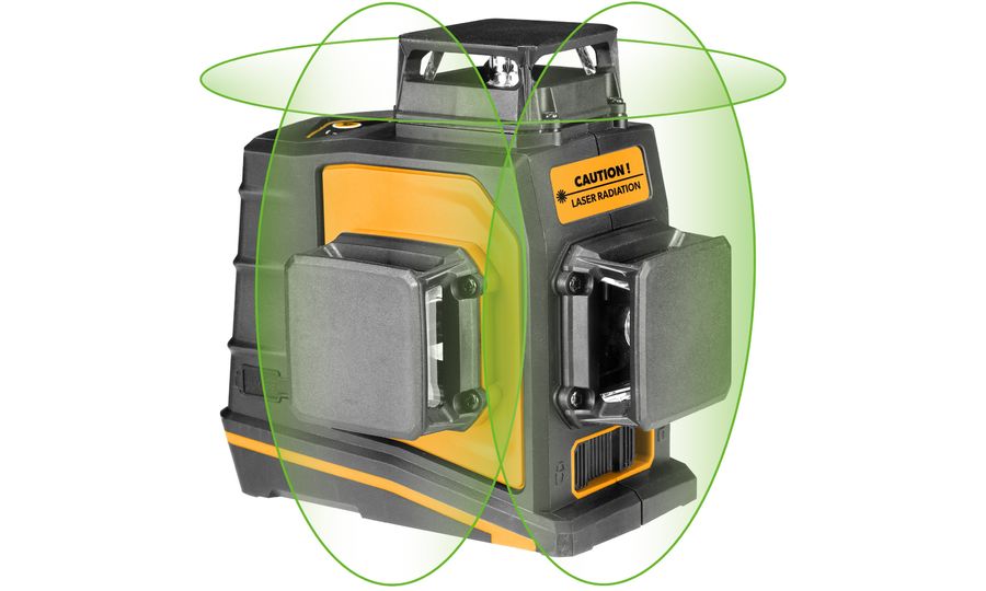 TOLSEN AKU krížový laser 3x360° vrátane príslušenstva, USB nabíjanie, zelený lúč,
