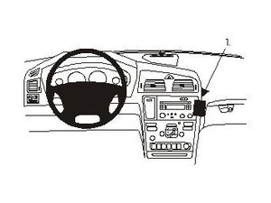 Brodit ProClip montážna konzola pre Volvo S60 00-04 /Volvo V70 (New)/XC70 00-04, na stred vpravo