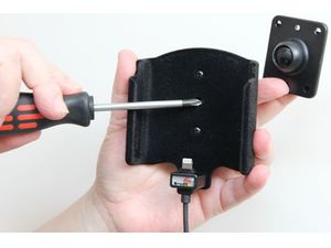 Brodit držiak do auta na Apple iPhone Xs Max/8/7/6s/Plus bez puzdra, s nabíjaním z cig. zap/USB, zamat
