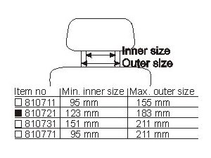 Montážny držiak opierky hlavy Brodit pre VESA 75x75 mm, rozstup 123 - 183 mm