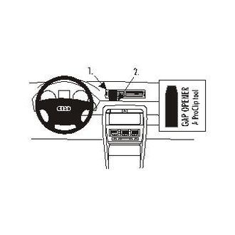 Brodit ProClip montážna konzola pre Audi A4/S4 Avant 02-07/Audi A4/S4 Sedan 01-07, na stred