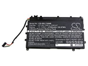 Batérie pre Dell Latitude 7000, 7350, 2700mAh