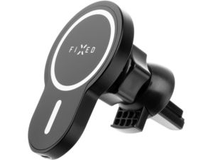 Držiak do ventilačnej mriežky FIXED MagClick s bezdrôtovým nabíjaním Qi 15 W a nástavcom MagSafe, čierny