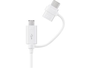 Samsung Kombinovaný dátový a nabíjací kábel USB-C/MicroUSB, 1 m, biely