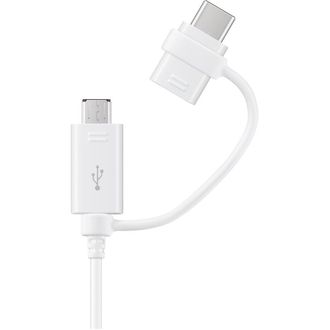 Samsung Kombinovaný dátový a nabíjací kábel USB-C/MicroUSB, 1 m, biely