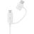 Samsung Kombinovaný dátový a nabíjací kábel USB-C/MicroUSB, 1 m, biely