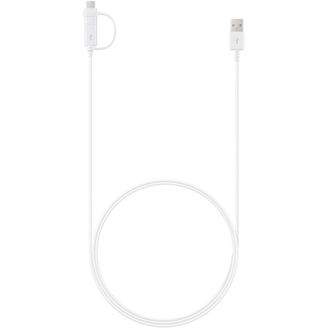 Samsung Kombinovaný dátový a nabíjací kábel USB-C/MicroUSB, 1 m, biely