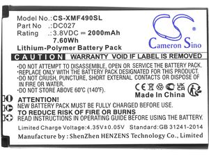 Batéria pre Xiaomi F490 4g, 2000 mAh