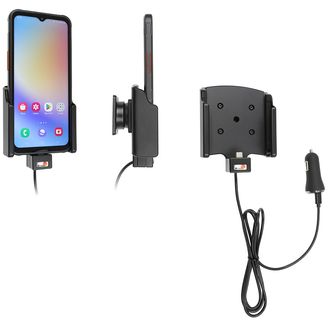 Držiak Brodit pre Samsung Galaxy Xcover 7, bez puzdra, s nabíjaním cez cigaretový zapaľovač/USB-C