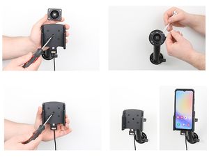 Držiak Brodit pre Samsung Galaxy Xcover 7, bez puzdra, s nabíjaním cez cigaretový zapaľovač/USB-C