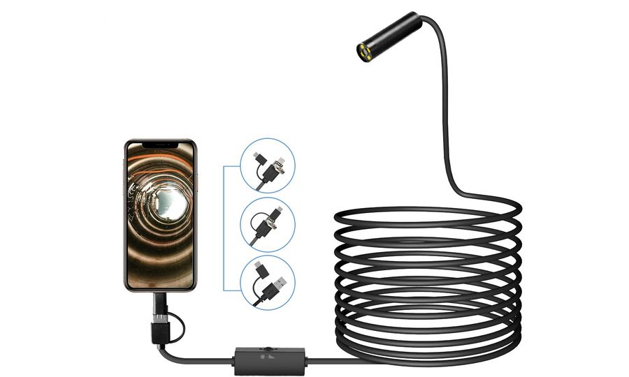 Inskam 108A USB-C/USB endoskop, 11,2 mm sonda, 1944p, automatické zaostrovanie, 3,5 m kábel